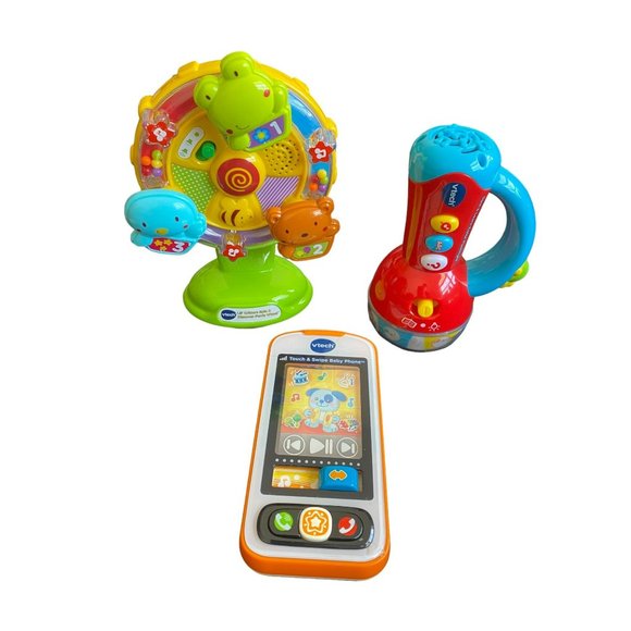 3 Vtech Lil' Critters Spin & Discover Ferris Wheel Toy, Spin and Learn Flashligh - Picture 1 of 16